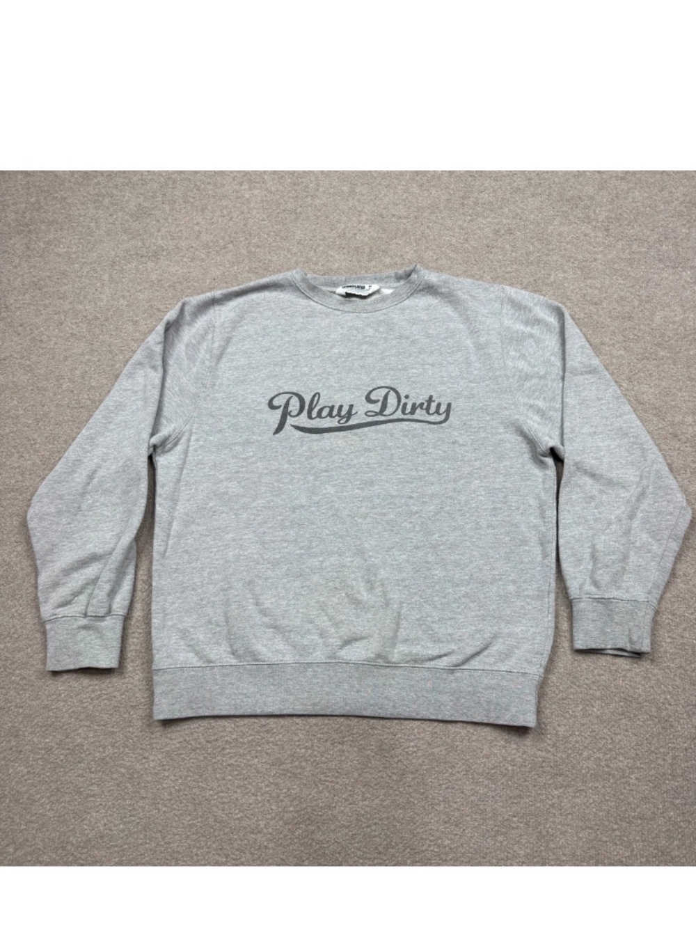 Undefeated Men's Sweatshirt Size M Gray Pullover " Play Dirty " Made In USA Y2K
